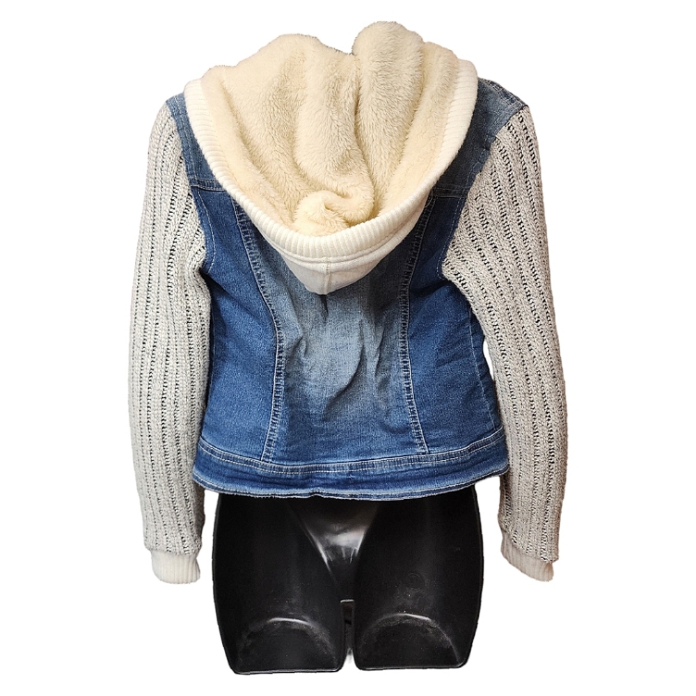 ☆Wallflower Knit Fur Sweater Denim Blue Jean Jacket☆ - Picture 2 of 2